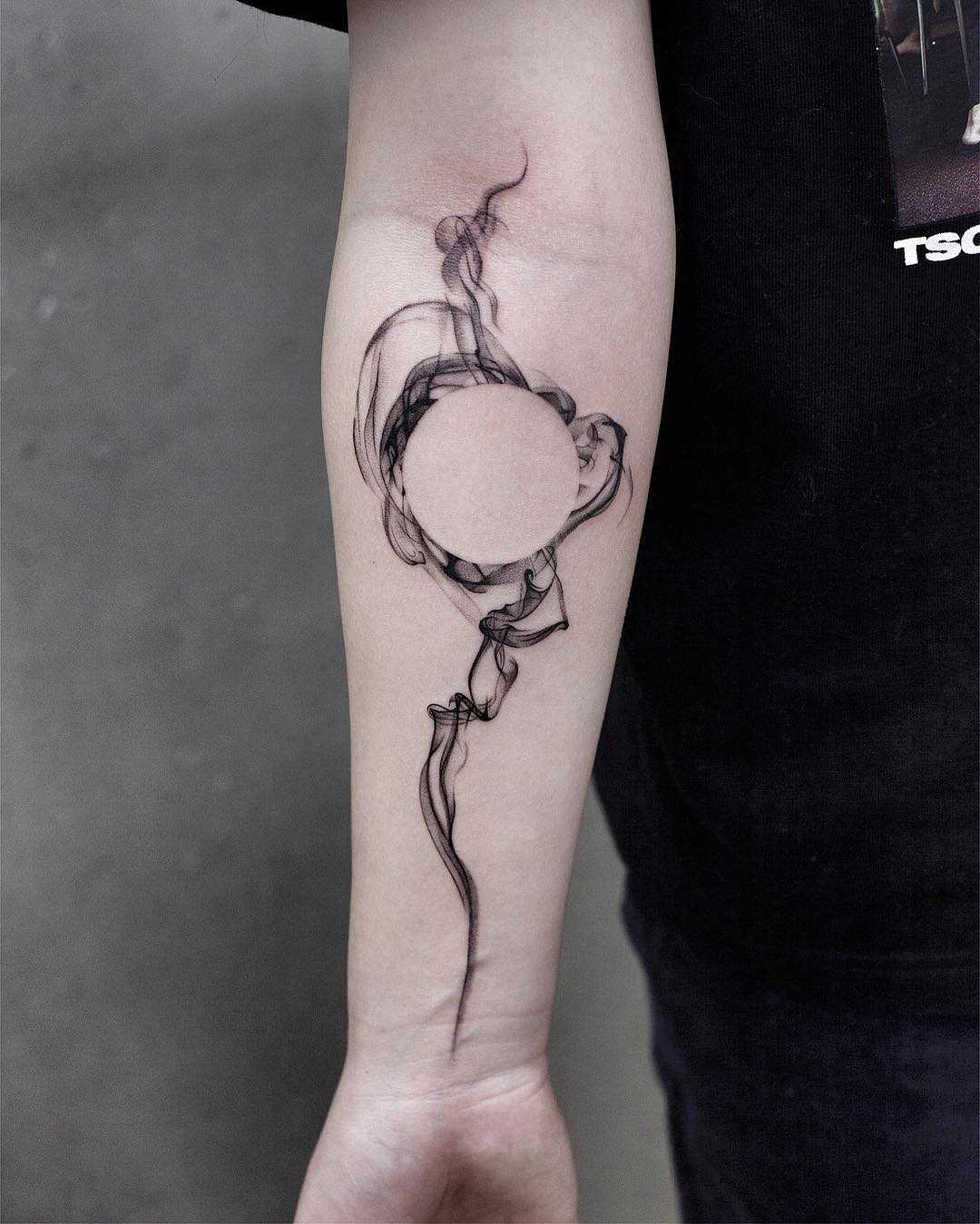 Abstract forearm tattoo by Aki Wong