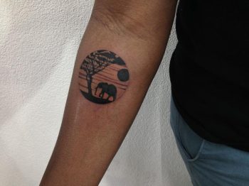 African landscape tattoo by Eugene Dusty Past