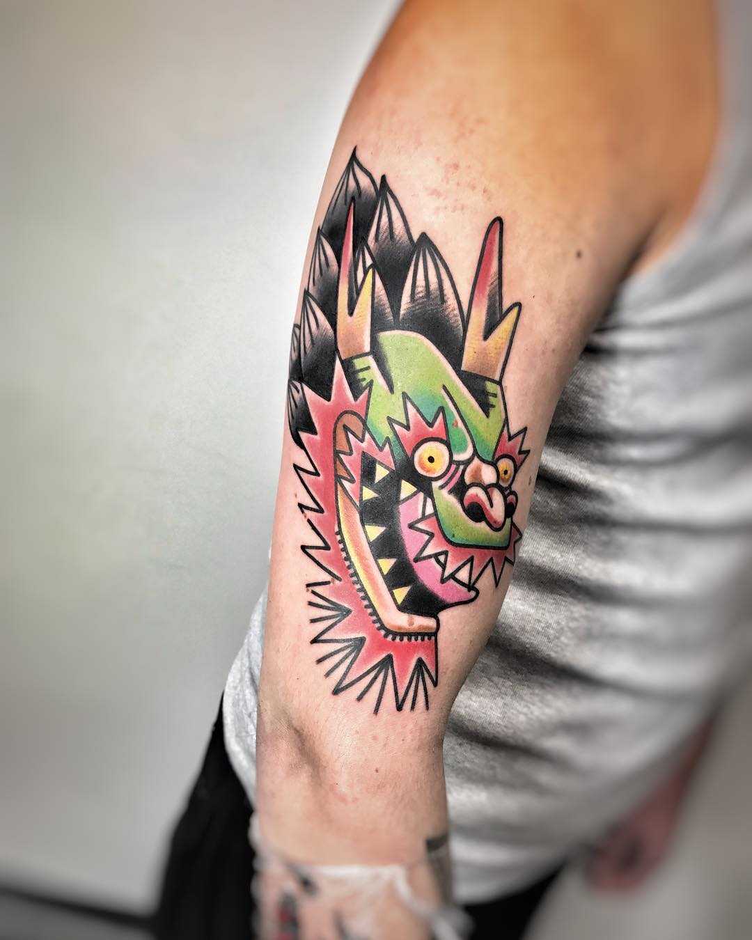 Asian style dragon tattoo by Mike Nofuck
