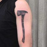 Axe tattoo by Tine DeFiore