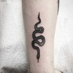 Baby snake tattoo by Deborah Pow