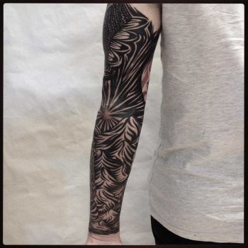 Blackwork mountains by Eugene Dusty Past