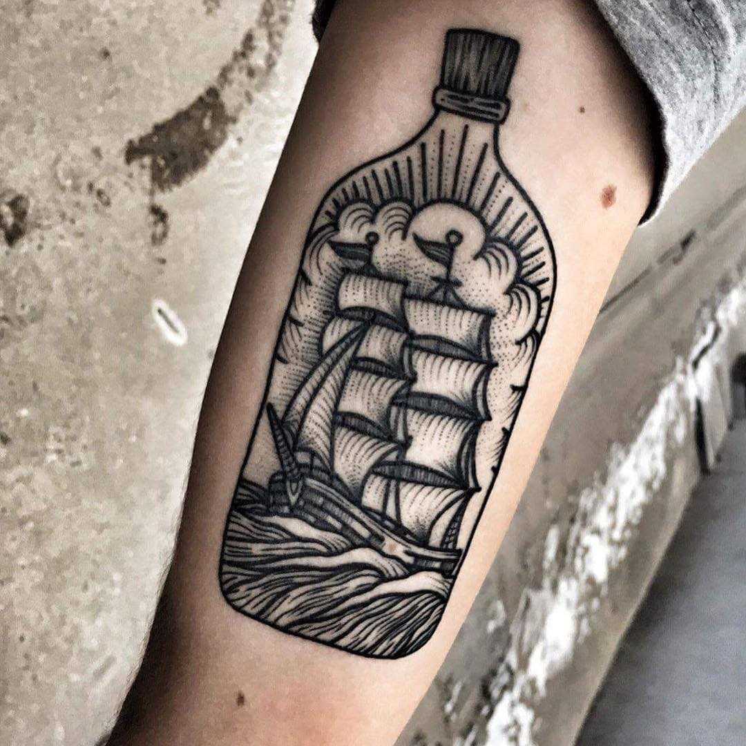 Boat in a bottle by Mike Nofuck