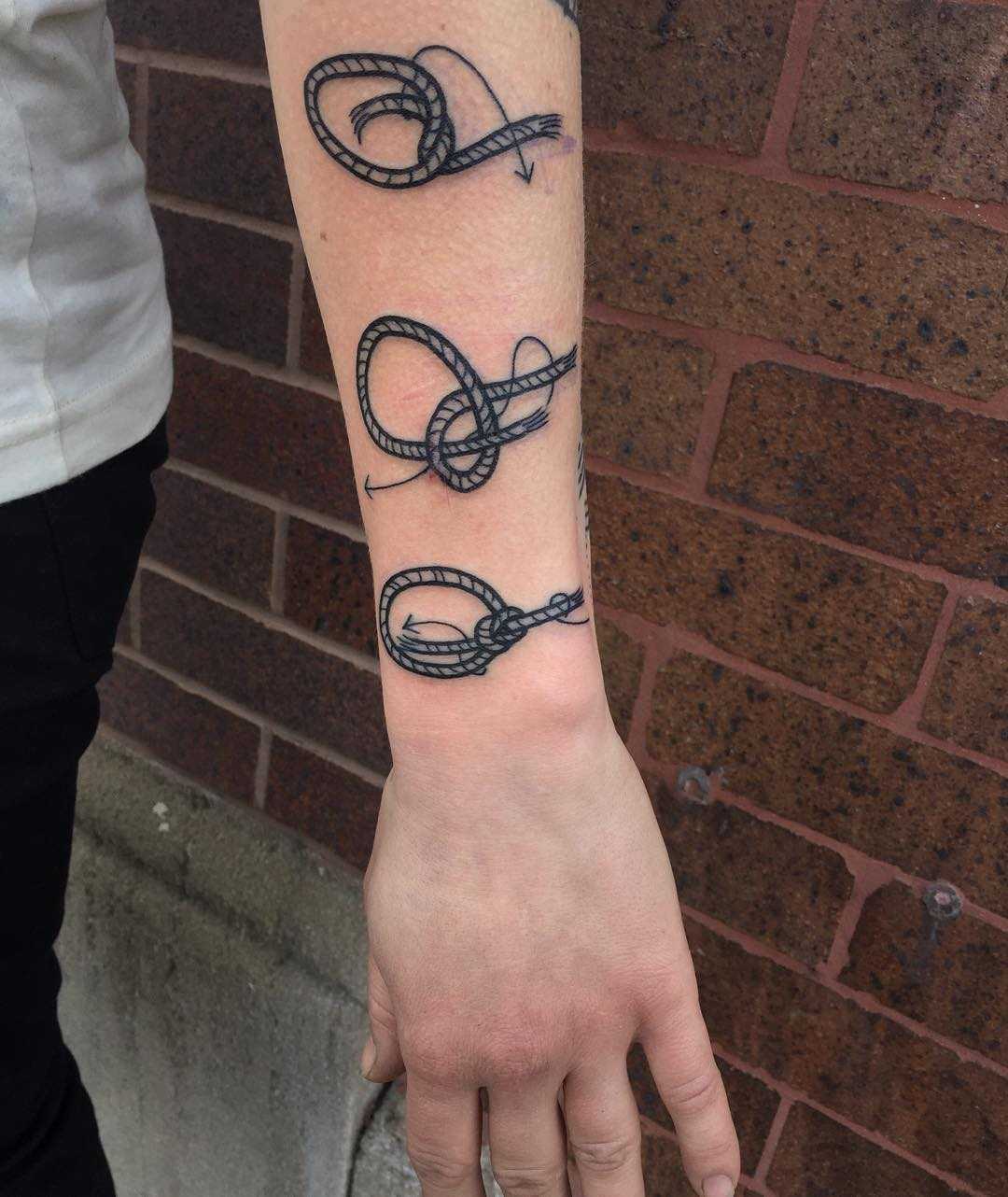 Nautical Knot Black and Grey Tattoo Design – Tattoos Wizard Designs