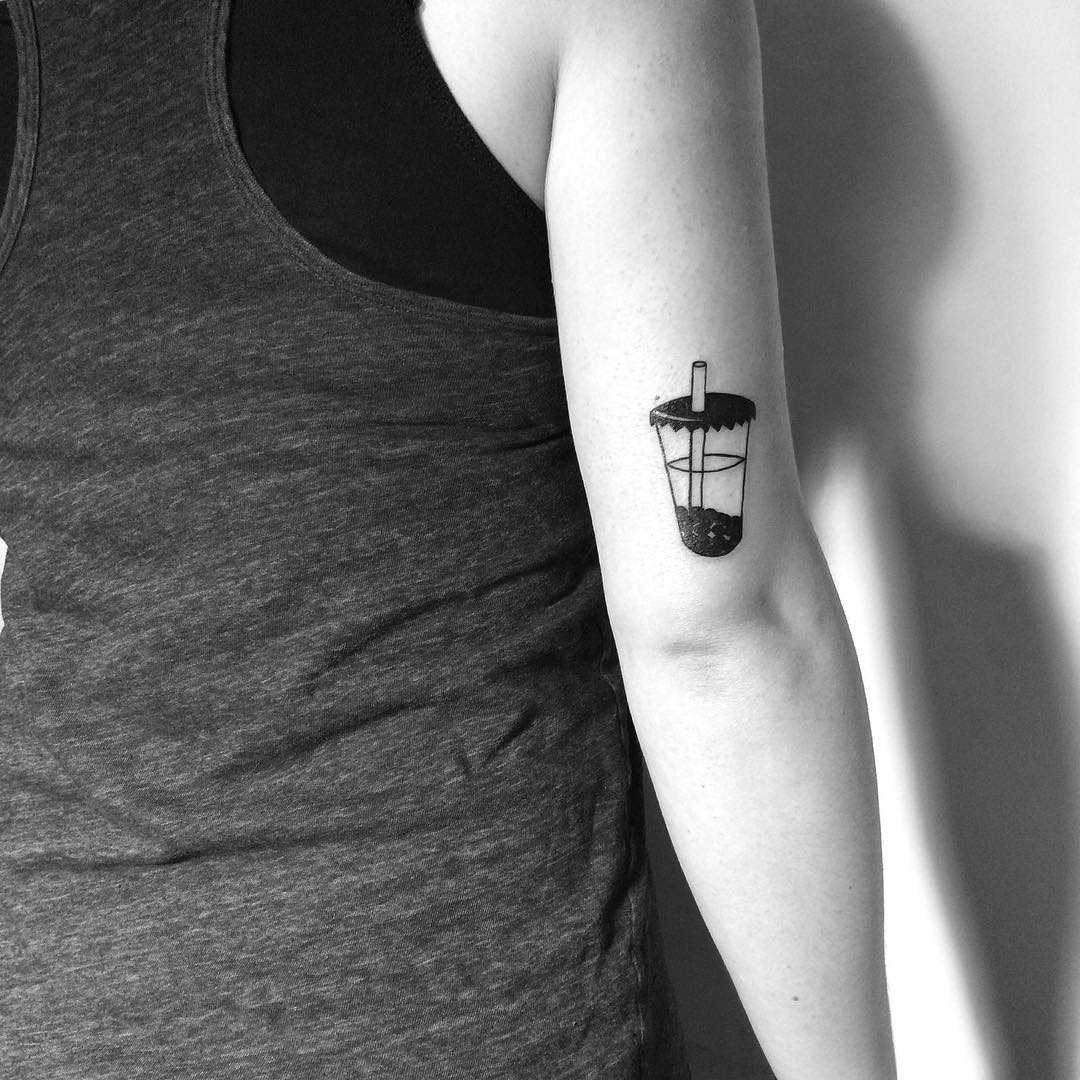 Bubble tea tattoo by Chinatown Stropky