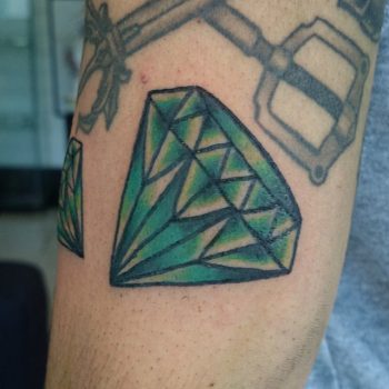 Classy green diamond tattoo by Luke.A.Ashley