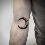 Crisp moon tattoo by Pulled Poltergeist