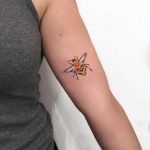 Cute bee tattoo by Mavka Leesova