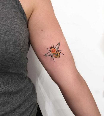 Cute bee tattoo by Mavka Leesova