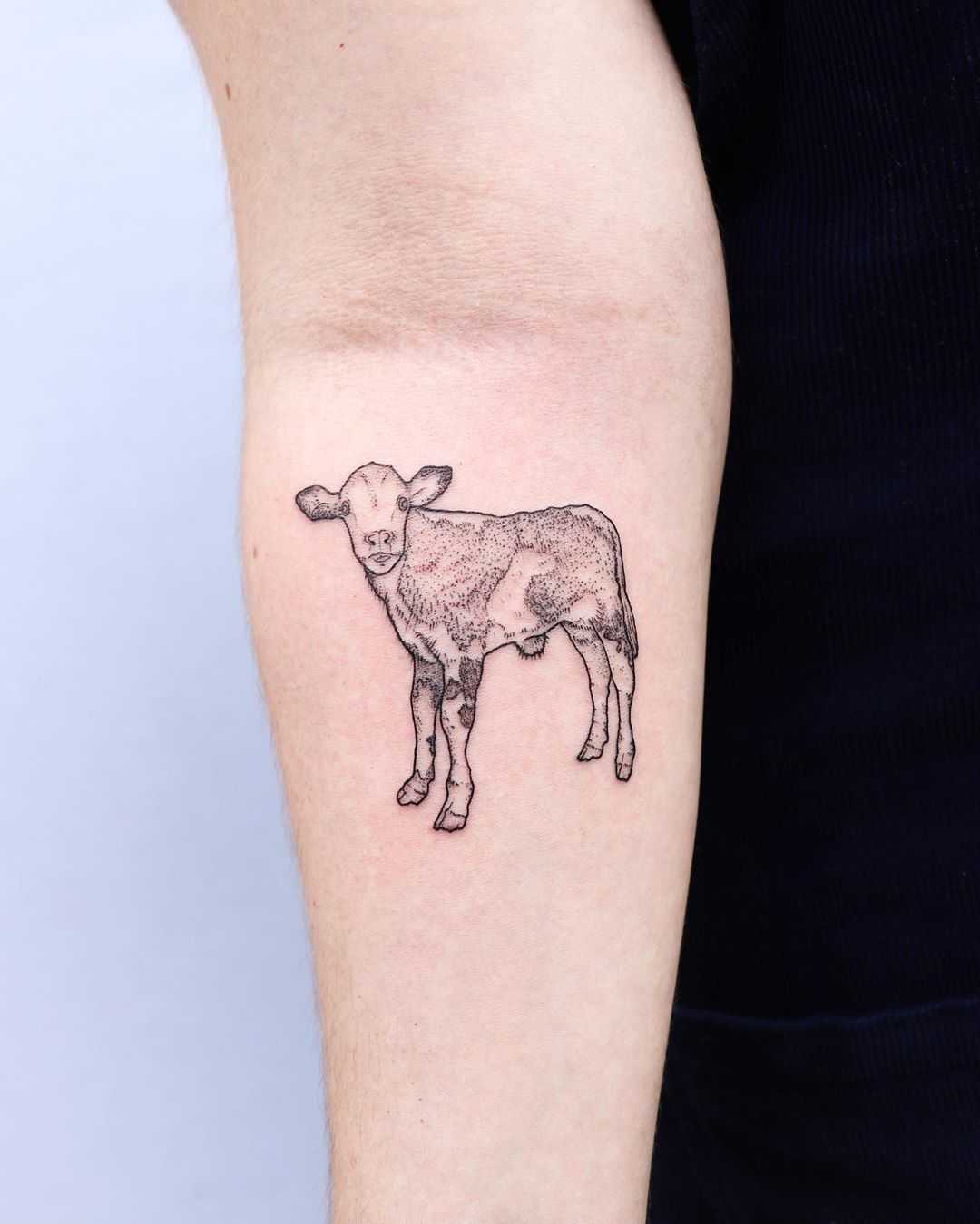 Cute calf tattoo by Zaya Hastra