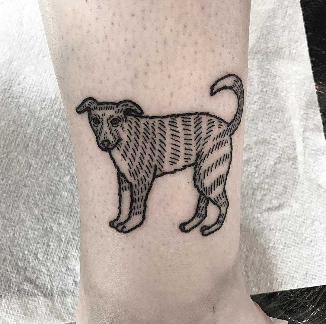 Cute dog tattoo by Deborah Pow