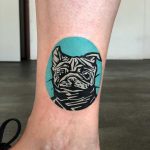 Cute pug tattoo by Eugene Dusty Past