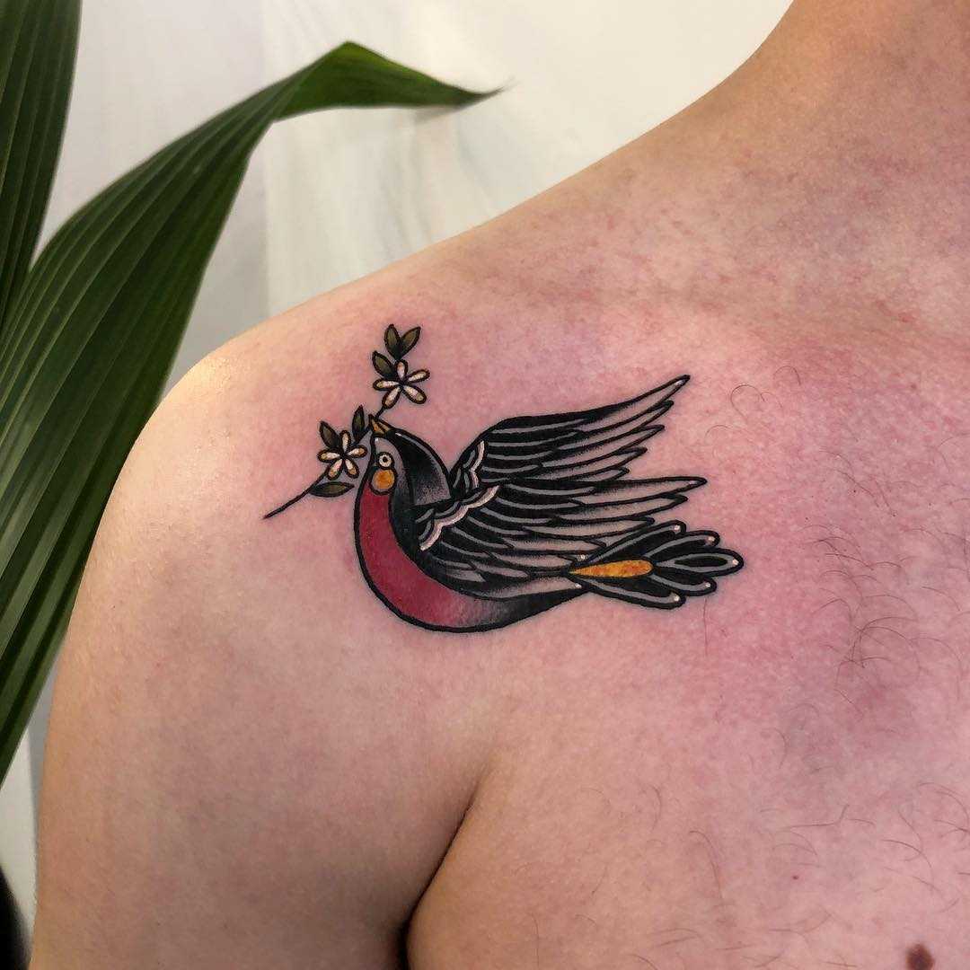 Cute robin tattoo by Lara Simonetta
