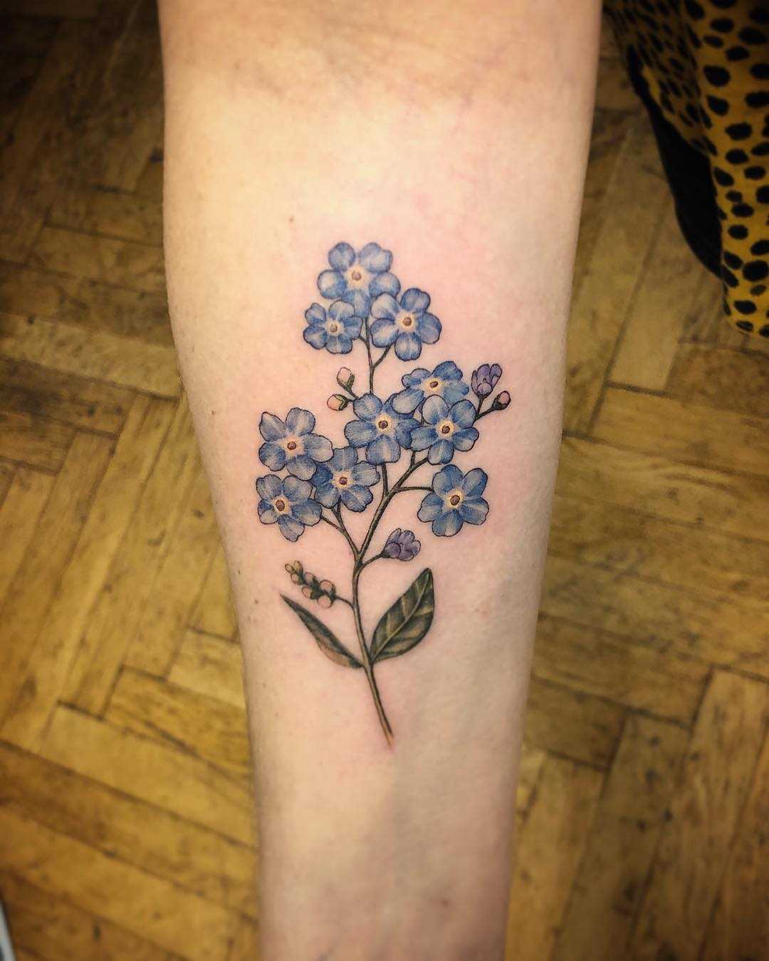 Forget-me-nots tattoo by Annelie Fransson