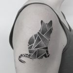 Geometric cat tattoo by Oliver Whiting