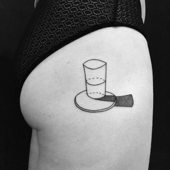 Glass on a plate tattoo by Chinatown Stropky