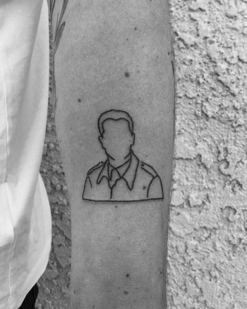 Grandad army portrait tattoo by Robbie Ra Moore