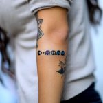 Hand-poked PacMan tattoo by zzizziboy