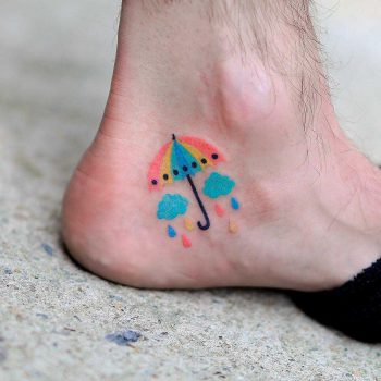 Hand-poked colorful umbrella by zzizziboy