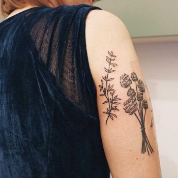 Hand-poked thyme by Kelli Kikcio