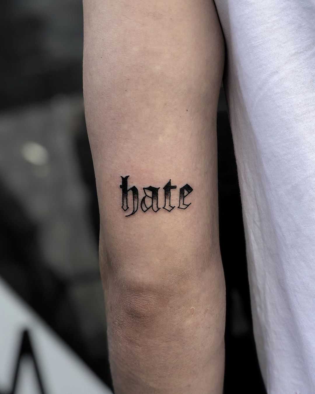 Hate tattoo by Loz McLean