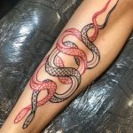 Intertwined snakes by Loz Thomas