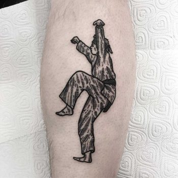 Karate kid tattoo by Deborah Pow