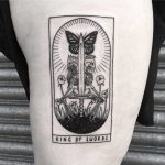 King of Swords tarot tattoo by Lozzy Bones
