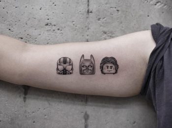 LEGO's minifigure head tattoos by Aki Wong