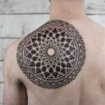 Large mandala tattoo on the back by Wagner Basei