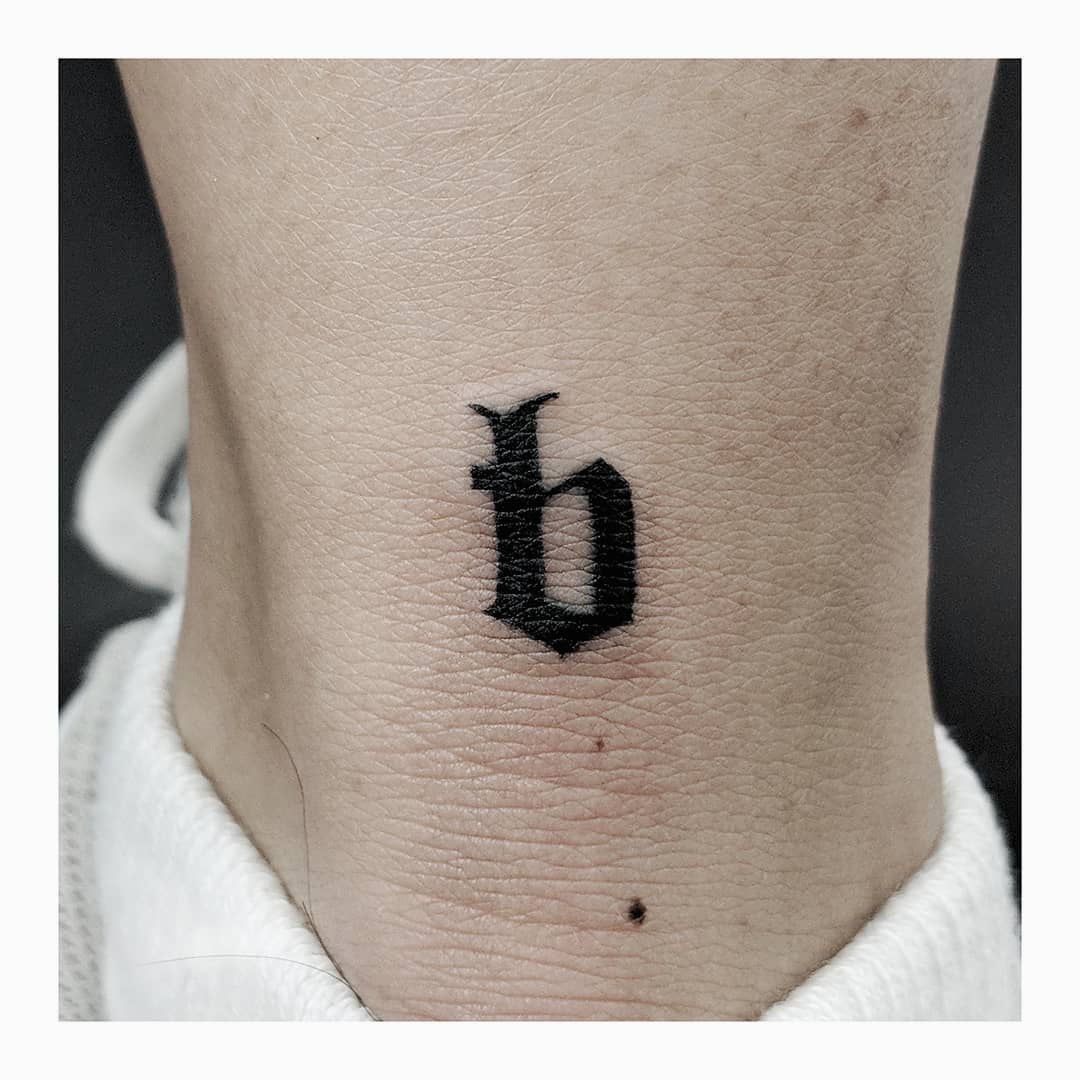 Letter b tattoo by Sabrina Parolin