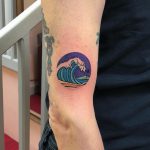 Little tsunami wave tattoo by Eugene Dusty Past