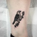 Matching goldfinch tattoo by Deborah Pow