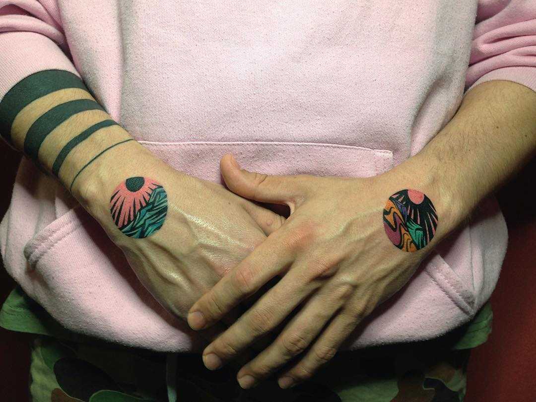 Matching sticker tattoos by Eugene Dusty Past