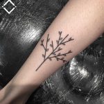 Minimalist tree tattoo by Loz Thomas