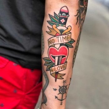 No time 4 love tattoo by Mike Nofuck
