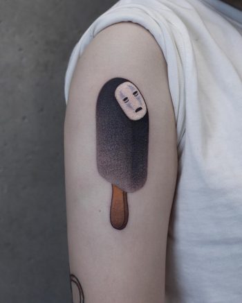 Noface ice cream tattoo by Aki Wong
