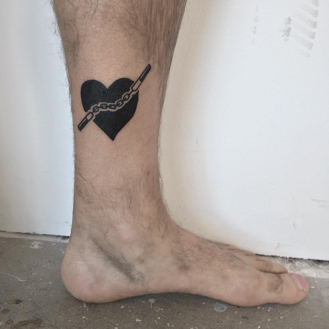 Nunchuck heart tattoo by yeahdope
