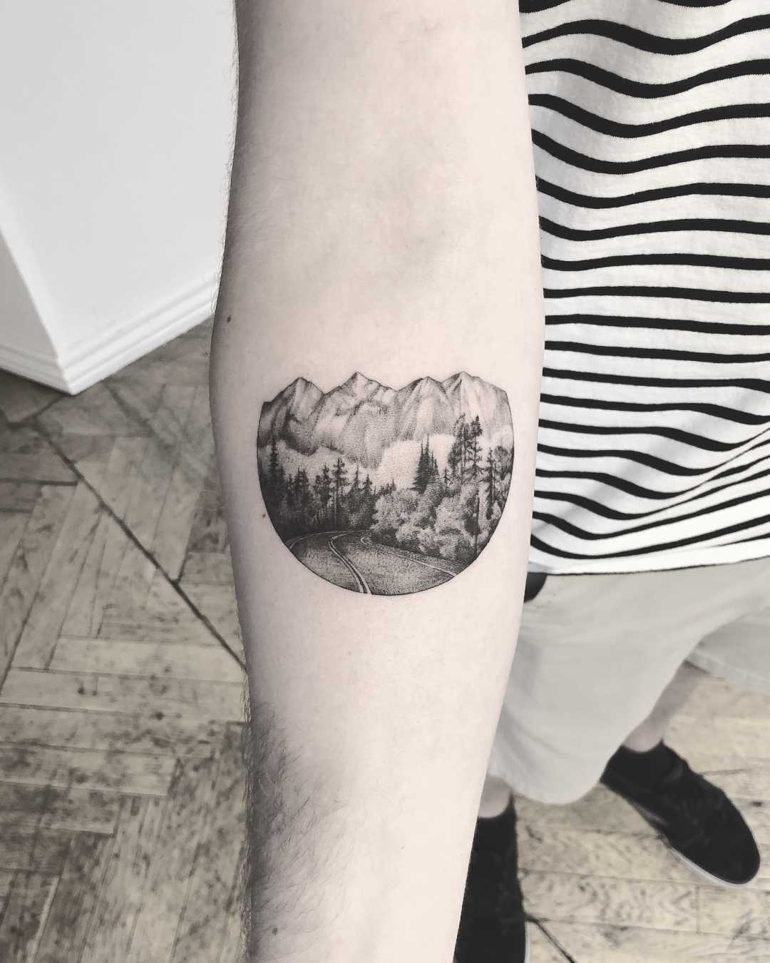 On the road trough the nature tattoo by Annelie Fransson