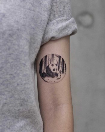 Panda tattoo by Aki Wong