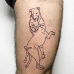 Playfully dogs by Hand Job Tattoo