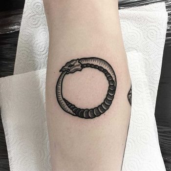 Simple Ouroboros tattoo by Deborah Pow