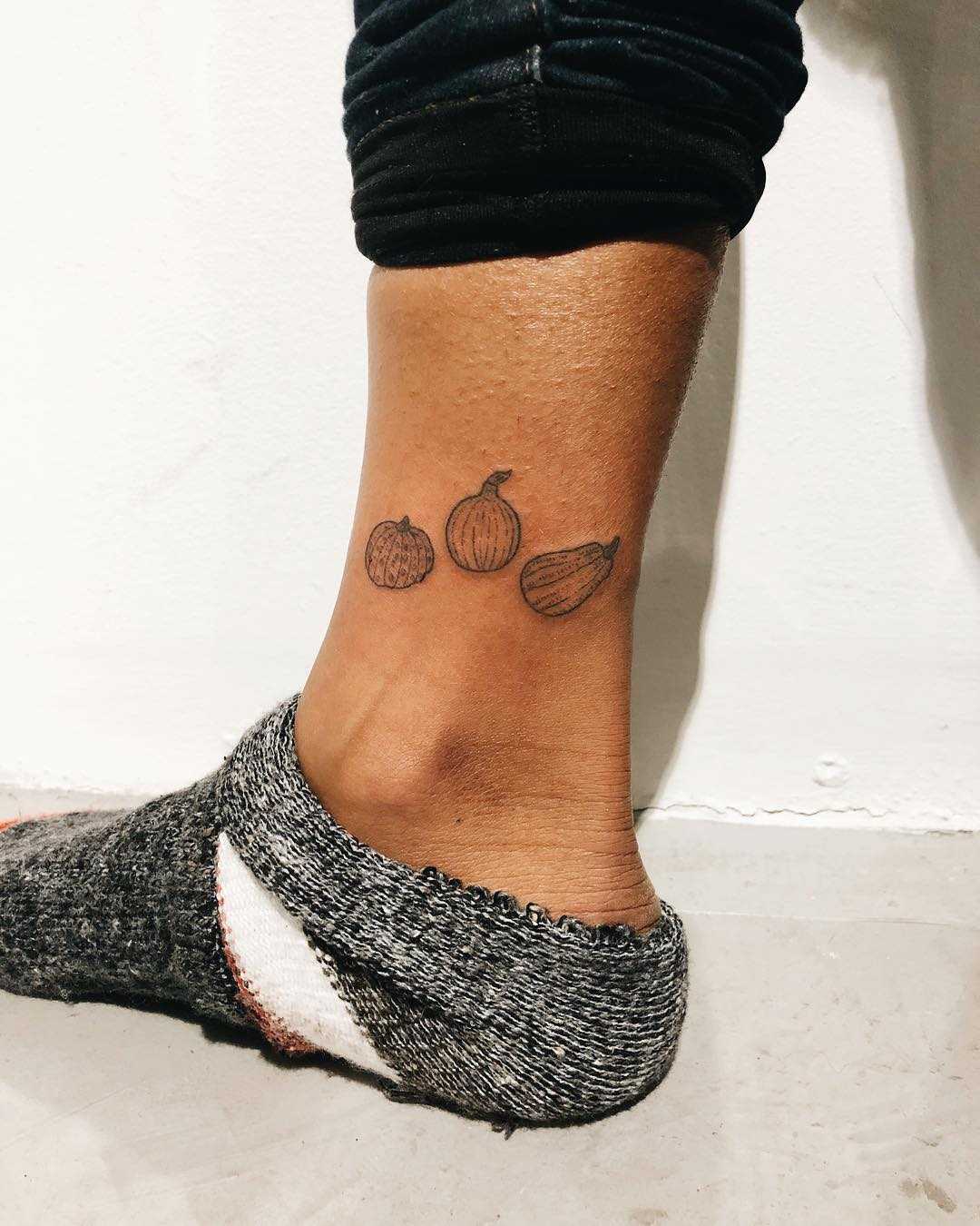 Squash trio tattoo by Kelli Kikcio