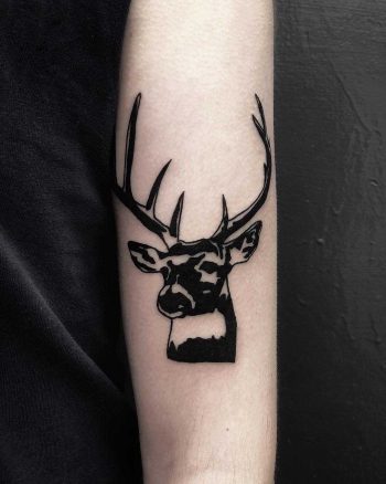 Stencil deer tattoo by Loz McLean