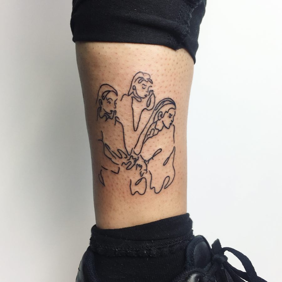 Tattoo of the Amrita Sher-Gil’s Three Girls by Suki Lune