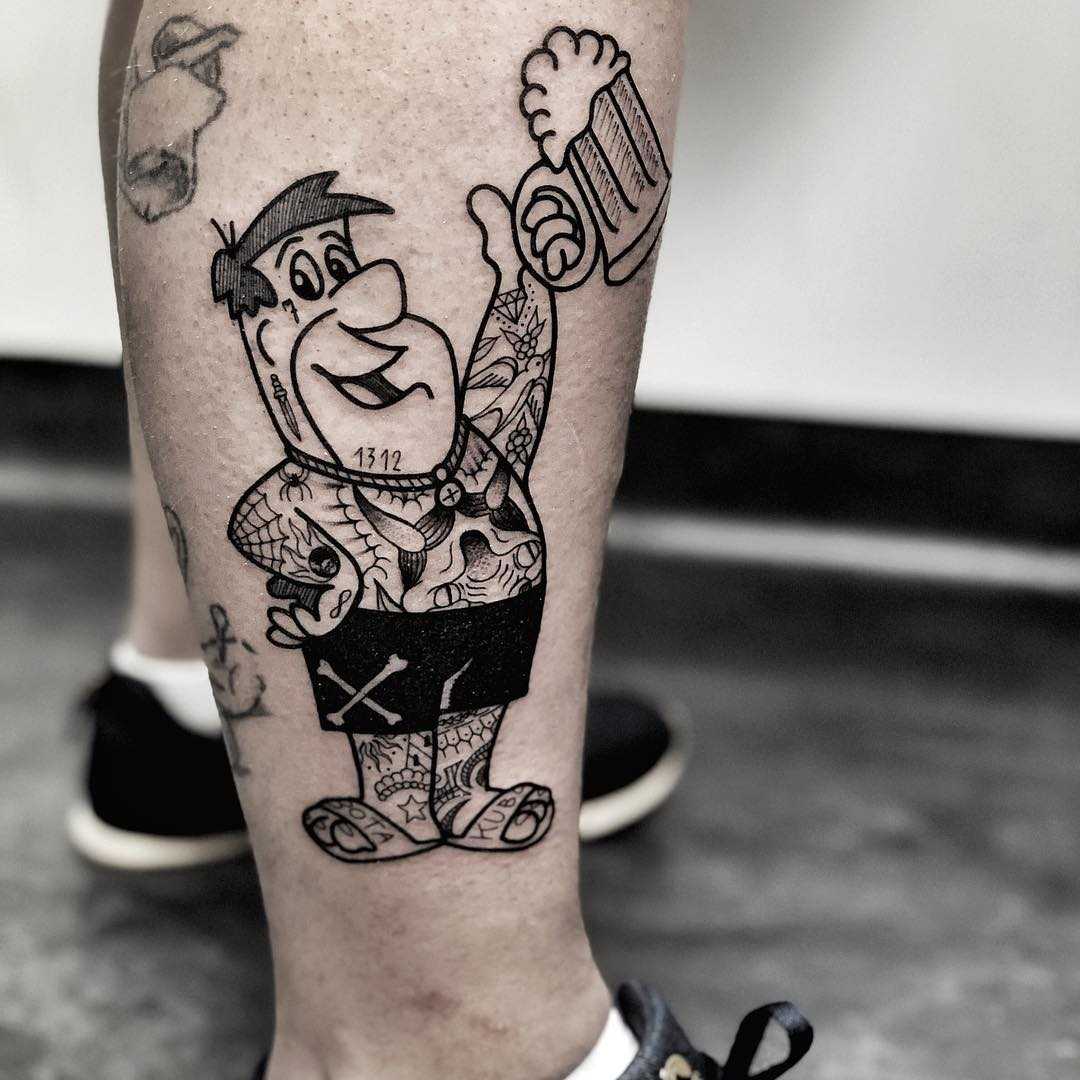 Tattooed Fred Flinstone by Mike Nofuck