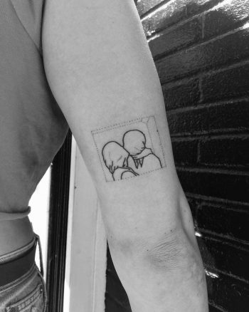 The Lovers II, 1928 by Rene Magritte tattoo by Robbie Ra Moore