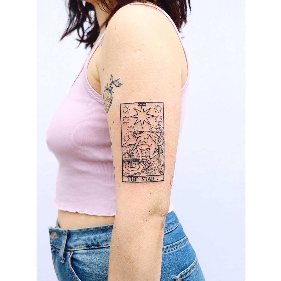 The Star Tarot card tattoo by Zaya Hastra