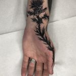 Thistle tattoo by Tine DeFiore