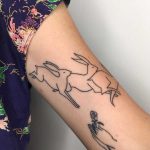 Three jumping rabbits tattoo by Jessica Rubbish